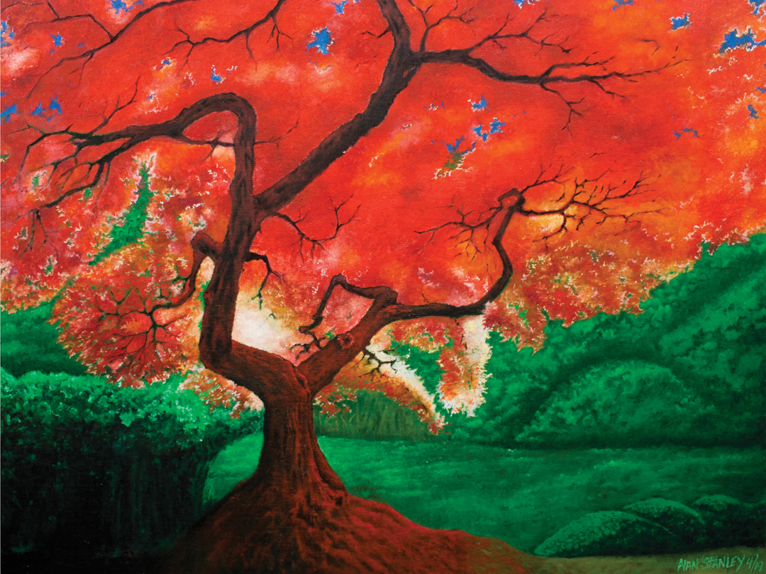 Red Maple Original Painting - Alan Stanley Art